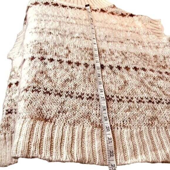 FREE PEOPLE Women Cottagecore Lagenlook Fair Isle Cowl Neck Soft Knit Sweater XS - Picture 7 of 11